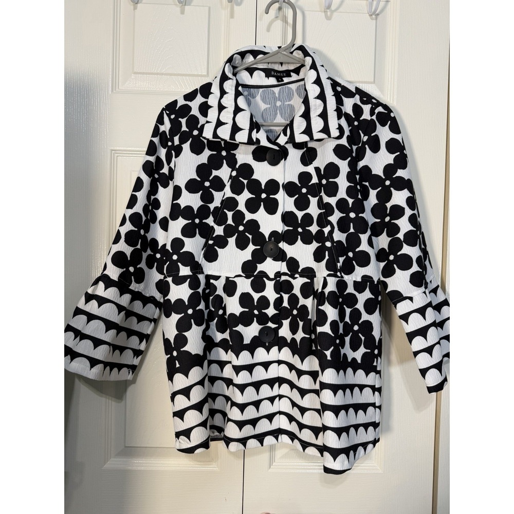 Damee Women's Jacket Black/ White  Long Sleeve Size Small